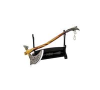 Hanaiette 1pc God of War Chaos Blade Thunder Hammer Axe Sword Weapon Model Keychain with Display Stand (Standard model 9)