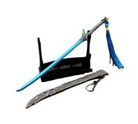 Hanaiette Devil May Cry Keychain Weapon Model Metal Crafts with Weapon Display Stand (Style 2)