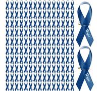 Hanaive 150 Pcs Blue Awareness Ribbon Pins Colon Cancer Awareness Item Colorectal Cancer Products for Charity Public Social Event Welfare