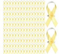 Hanaive 150 Set Spina Bifida Endometriosis Bone Cancer Awareness Ribbon Fabric Awareness Ribbons with Safety Pins Lapel Pin Satin Ribbon for Charity Public Social Event Welfare