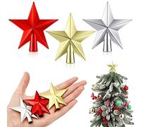 Hanaive 3 Pcs Mini Christmas Tree Toppers - Small Star Tree Toppers for Mini Christmas Tree Holiday Decorative Star for Xmas Home Decor (Multicolor, 2.36 Inch)
