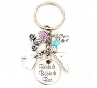 Hanalea Island Jewelry Bibbidi Bobbidi Boo Fairy Godmother Cinderella Inspired Silver Charm Keychain Accessories Gift of Magic and Love, Cecece, 3inch