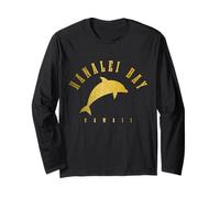 Hanalei Bay Hawaii Dolphin Surf Kauai Hawaiian Vintage Long Sleeve T-Shirt
