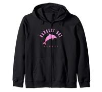 Hanalei Bay Hawaii Dolphin Surf Kauai Hawaiian Vintage Zip Hoodie
