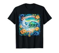 Hanalei Hawaii Tropical Wave Vibes Ocean Art Nature Scenes T-Shirt