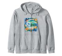 Hanalei Hawaii Tropical Wave Vibes Ocean Art Nature Scenes Zip Hoodie