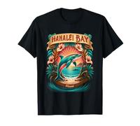 Hanalei Kauai Bay Hawaii Dolphin Tropical ISunset Scene T-Shirt