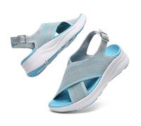 Hanani Womens Orthopedic Sandals Adjustable Strap Sandals Arch Support Ladies Summer Wedge Slingback Sliders Platform Walking Shoes Washable Slide Sport Girls Casual Thick Bottom Beach Shoes