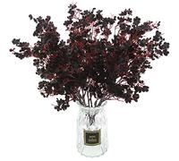 Hananona 10 Pcs Babys Breath Artificial Flowers Black Fake Silk Flowers for Halloween Home Decor Floral Arrangement Table Centerpieces (10, Black)