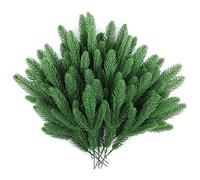 Hananona 150 Pcs Artificial Pine Branches Christmas Greenery Pine Picks DIY Cedar Picks and Sprays Accessories for Christmas Garland Wreath and ChristmChristmas Home Decor (150, Green)