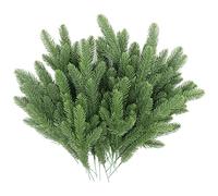 Hananona 50 Pcs Artificial Pine Branches Green Plants Pine Needles DIY Accessories for Garland Wreath Christmas and Home Garden Decor (50, Green)
