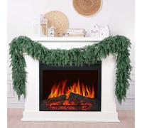 Hananona 9 FT Artificial Cedar Garlands, Real Touch Winter Cedar Pine Garland, Green Artificial Greenery Garland for Table, Mantle, Wall, Indoor, Outdoor Christmas Decorations (1, 9 FT)