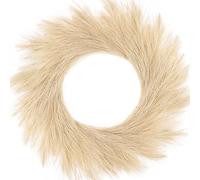 Hananona Artificial Pampas Grass Wreath, 26" Faux Pampas Grass Decor for Home Boho Fall Decoration Modern Christmas Decor (Beige, 1)