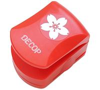 Hanaoka DECOP Sakura Embossed Punch, 30 Sheets, Orange, Plastic & Zinc, 8x5cm, 3mm Hole, Decorative Japanese Cherry Blossom Style