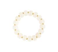 Hanaoops Bead Bracelet for Women Ladies Vibrant Colorful Resin Beads Bracelets 14mm Acrylic Stretch Chunky Beaded Bracelet Boho Summer Beach Vacation Resin Jewelry (White)