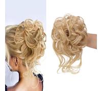 Hanaoops Claw Clip Messy Bun Hair Piece Wavy Curly Hair Chignon Clip in Hairpieces Elastic Hair Bun Synthetic Extensions Tousled Updo Ponytail Donut Updo Scrunchy Curly Hairpieces for Women (D)