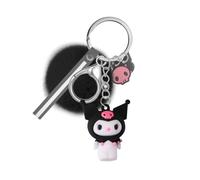 Hanaoops Keyring Anime Cute Girls Keychain 3D Silicone Idea Figure Keyrings Creative Backpack Accessories Funny Birthday Christmas Gifts Great Present For Kids/Office Colleague/Friends