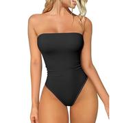Hanaoops Strapless Shapewear Bodysuit for Women Sexy Bodysuits Tummy Control Full Body Shaper Seamless Bandeau Leotard Top Shaping Thong One Piece Clubbing Outfits Going Out