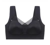 Hanaoops Women's Comfort Bras Sports Yoga Seamless High Impact for Large Breasts Wireless Stretch Support Bounce Control Everyday Black L
