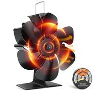 Hanaoyo Stove Fan, 6 Blades Log Burner Fan Heat Powered, Silent Operation, for Log Burner/Wood/Fireplace, Stove Top