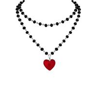 Hanary Gothic Layered Pendant Choker, Black Choker, Black PU Leather Chocker Collar, Costume Jewelry