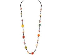 Hanary Hippie Flower Colorful Ceramic Bead Long Strand Necklace, Summer Statement Jewelry Gift for Women