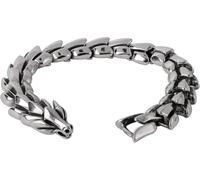 Hanary Silver Viking Dragon Bracelet, Stainless Steel Ouroboros Jormungandr Link Chain Bracelet, Viking Jewelry Gift for Men