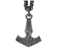 Hanary Viking Mjolnir Necklace, Antique Thor Hammer Amulet Pendant, Wheat Chain, Viking Jewelry Gift for Men and Women
