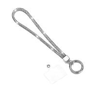 HANASE Glitter Bright Keychain Bling Bling Rhinestone Phone Lanyard Wrist Straps Hanging Cord Diamond Crystal Anti-lost Rope,T13