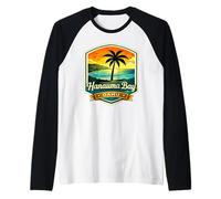 Hanauma Bay Oahu North Shore Hawaii Sunset Palm Beach Raglan Baseball Tee