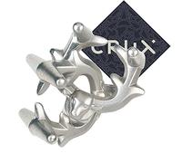 Hanayama and Crux Cast Elk Puzzle - Level 5 of 6 - Very Difficult - Includes Sticker