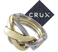 Hanayama Cast Ring Puzzle - Level 4 of 6 - Mid Level Difficulty Puzzle - Includes Crux Sticker