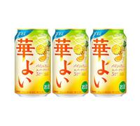 Hanayoi Chu-Hi Japanese Sparkling Alcoholic Beverage, Shochu High, Liquor, Fruity Low-Alcohol Refreshment, 350ml Cans, 3% ABV,Multipack (3 Cans, Pineapple)