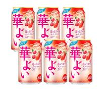 Hanayoi Chu-Hi Japanese Sparkling Alcoholic Beverage, Shochu High, Liquor, Fruity Low-Alcohol Refreshment, 350ml Cans, 3% ABV,Multipack (6 Cans, Sparkling Strawberry and Raspberry Flavour)