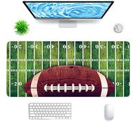 Hanazaoa Large Mouse Pad,Retro American Football Field Large XL Desk Mat Extended Waterproof Mouse Mat with Stitched Edges and Non-Slip Base for Office Gaming Home 31.5 X 11.8 Inch