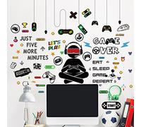 HanBaoHouse Children's Cartoon Wall Stickers Wallpaper Game Controller Wall Stickers, Boys' Room Wallpaper, 6 Sheets for Room Decoration (dinosaur01)