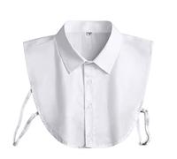 HANBOLI Fake Collar, Mens Office Formal Detachable Dickey Blouse Simple Solid Color Button False Collar Business Layering Lapel Half Shirt White, 44x35x30cm/17.32x13.77x11.81in