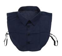 HANBOLI Fake Collar, Mens Office Formal Detachable Dickey Blouse Simple Solid Color Button False Collar Business Layering Lapel Half Shirt Blue
