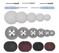 Hanboost 25Pcs Rotary Tool Cutting Disc Set, 2.35mm Shank HSS Saw Blades, Diamond Wheels & Resin Discs for Wood, Metal, Stone, Glass, Plastic - Ideal for DIY Makers, Model Builders & Crafting