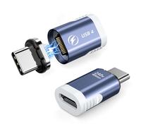 HanCenDa Magnetic USB C Adapter 2Pack, Straight USB C Magnetic Adapter 24Pin 240W USB4 40Gbps 8K 60Hz Video for Thunderbolt 3/4, MacBook Pro/Air iPhone 16/15, Steam Deck, PS5, PSVR2 Blue