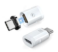 HanCenDa USB C Adapter Magnetic White, Straight USB C Magnetic Adapter 24Pin 240W USB4 40Gbps 8K 60Hz Video for Thunderbolt 3/4, MacBook Pro/Air iPhone 16/15, Steam Deck, PS5, PSVR2 2Pack