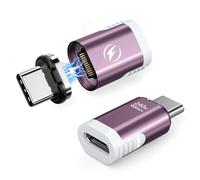 HanCenDa USB C Magnetic Adapter 2Pack, Straight Magnetic USB C Adapter 24Pin 240W USB4 40Gbps 8K 60Hz Video for Thunderbolt 3/4, MacBook Pro/Air iPhone 16/15, Steam Deck, PS5, PSVR2 Pink