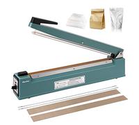 Hanchen 300mm Heat Sealer Plastic Bag Sealer Aluminium Casing Sealing Machine 400W Impulse Sealer for PP, PE, Mylar, Kraft Paper Bag & More - CE Certified, 220V
