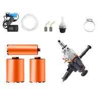 Hanchen Core Machine 200mm Concrete Machine 4300W Wet Handheld Electric Core Drill with Water Pump 220V for Concrete Cement Wall Red Brick (Three Drills)
