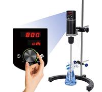 Hanchen Electric Overhead Stirrer Digital Overhead Stirrer Mixer, Lab Mixer Stirrer with Time Setting & Speed Adjusting, Max. 40L, 10000 mPas, 100~2000RPM, 120W
