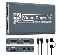Hanchuang 4K HDMI Capture Card, 1080P 60FPS, USB 3.0 Game Video Capture Device for PS5/PS4/Xbox/Switch/OBS