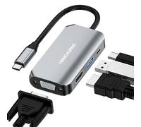 hanchuang USB C to VGA Adapter, USB-C to HDMI 4K Multiport Adapter, PD100w USB3.0 Type C Docking Station Hub 4 in 1 for MacBook Pro/Air, Dell Laptops & More