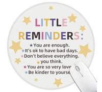 Hancynir Inspirational Quote Mouse Pad for Desk, Star White Small Cute Mousepad with Non-Slip Base, Round Mouse Pads for Laptop Gaming, Computer Mouse Mat for Desk Accessories Office Decor Supplies