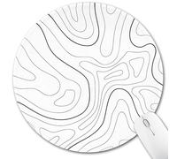 Hancynir Small Mouse Pad, Abstract Topographic Map Round Mousepad with Non-Slip Rubber Base, Mouse Pads for Desk Accessories, Mouse Mat for Laptop Gaming Wireless Mouse, Work Office Supplies Decor