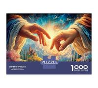 Hand 1000Piece JigsawPuzzlesCreation of Adam ForAdults Challenging LargePiecePuzzles Age12+byth EducationalGame Uncover The Puzzle 70x50cm/1000pcs